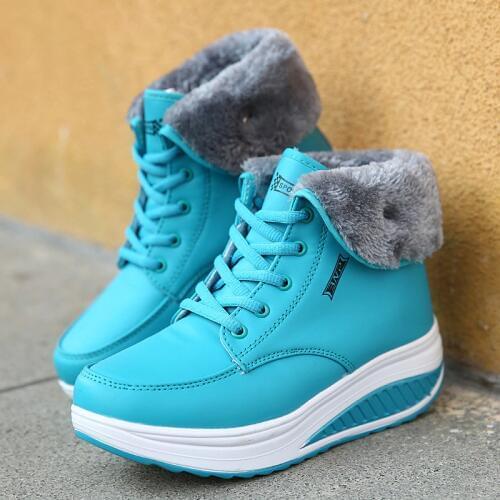 Winter female shoes plus velvet swing shoes woman platform snow boots women thermal cotton-padded flat ankle boots women A10-47