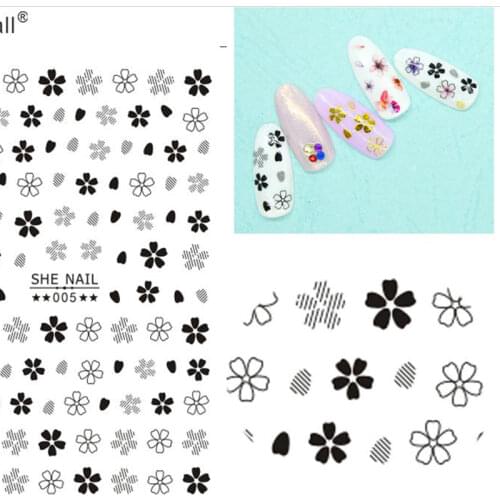 Black Nails Art Manicure Back Glue Decal Decorations Nail Sticker For Nails Tips Beauty