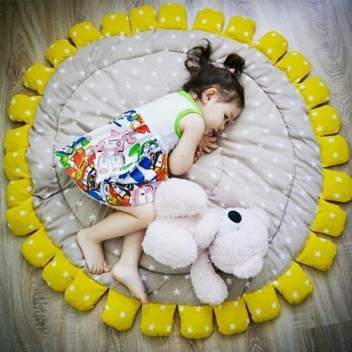 Baby Play Mat Sunflower Climbing Carpet Infant Crawling Blanket Round Mat Rug Toys Mat Children Room Decor Photo Props Tent Mat