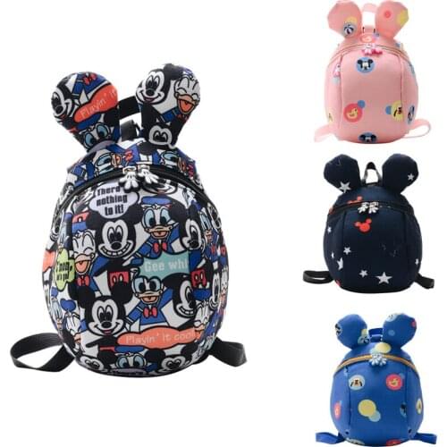 Disney Cartoon Mickey leisure cartoon childrens school bag baby anti-lost backpack cute kindergarten school bag Childrens gift