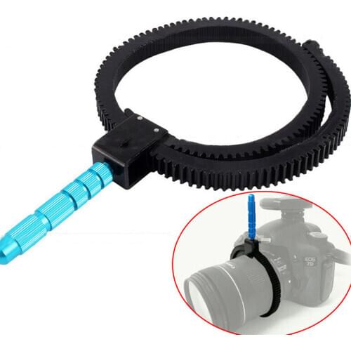 For SLR DSLR Camera Accessories Adjustable Rubber Follow Focus Gear Ring Belt With Aluminum Alloy Grip For DSLR Camcorder Camera