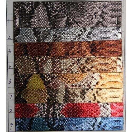 Wholesale artificial PU leather serpentinite snake film fabric faux leather