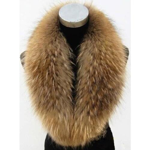 JKP Leather Raccoon Fur Collar 100% Natural Scorpion Big Fur Collar Autumn and Winter Raccoon Fur Horn Collar HHL-12
