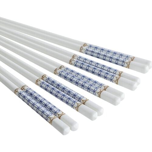 Ceramic Chopsticks Household European-style High-end Chinese Traditional Tableware Jingdezhen Porcelain Five Pairs of Tableware