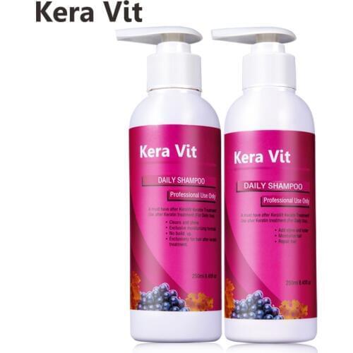 KeraVit keratin treatment 250ml *2pcs keratin tratment after daily care shampoo smooth shine Damage Repaired hair free shipping