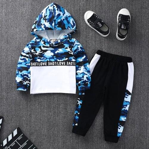 Baby clothes for Boy long sleeve set for children Toddler Kids girl Clothes suits Camouflage Hoodie Sweatshirt Pants Outfit CD