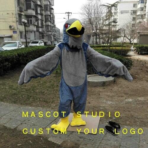 Halloween Grey Falcon Mascot Costume Cartoon Character Animal Cosplay Fancy Dress Carnival Advertising Parade Character Adults
