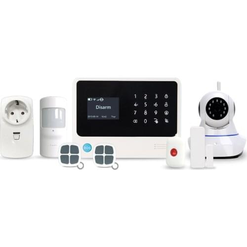Best GSM Wifi Home Alarm System with WIFI IP Camera Alarm Systems Home Security System work with Wireless Smart Socket