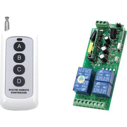 Smart Home AC 85V~250V RF 4CH Wide Voltage Multi-Function Wireless Remote Control Switch Digital Remote Controller & Receiver