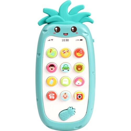 Mobile Phone Toy with Light Music & Sounds Silicone Teether Baby Multifunctional Smartphone Toy for Babies Toddlers 6 Months