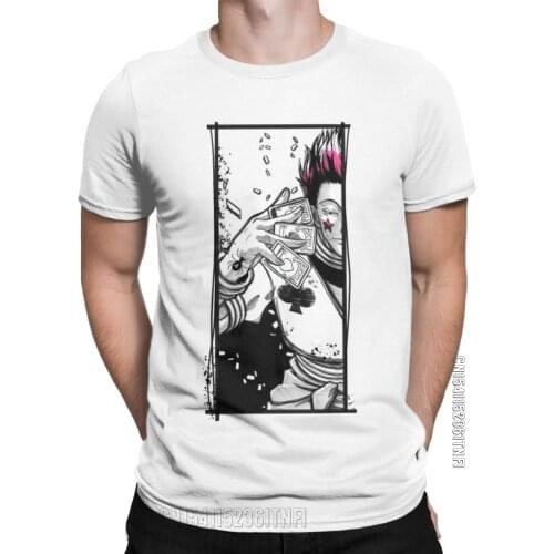 Hunter X Hunter Hisoka T-Shirts For Men Funny Pure Cotton Tee Shirt Crew Neck Classic Short Sleeve T Shirts Summer Clothes