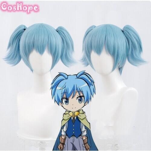 Nagisa Shiota Cosplay Assassination Classroom Cosplay 30cm Short Blue Wig Cosplay Anime Wigs Heat Resistant Synthetic Wigs