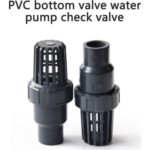 PVC bottom valve water pump check valve UPVC Check Valve With Filter Aquarium Fittings 1Pcs