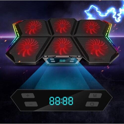 Laptop Cooling Pad, Laptop Cooler with 6 Quiet Led Fans for 15.6-17 Inch Laptop