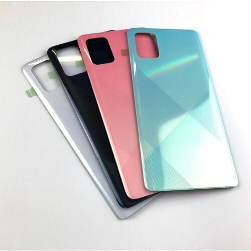Original For SAMSUNG Galaxy A71 2020 A715 A715F/A51 A515 A515F A515FN Housing Battery Back Cover Rear Cover With Adhesive+Logo