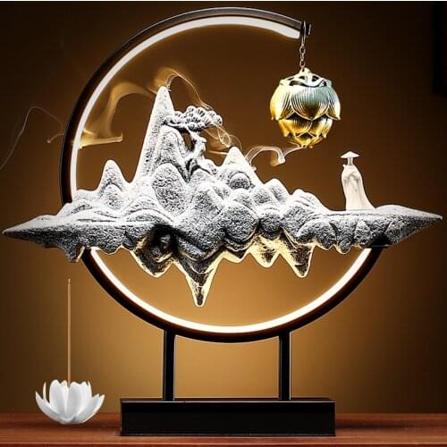 Ancient Chinese Incense Burner Smoke Ceramic Personality Incense Burner Vintage Holder Rockery Incensario Home Decor EI50IB