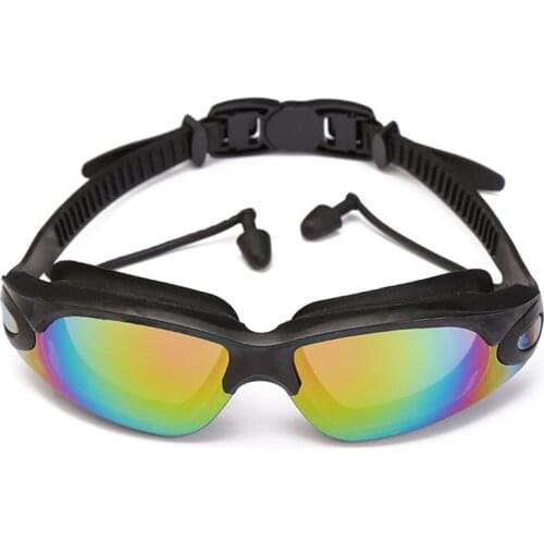 Professional Swimming Goggles With Earplugs Nose Clip Electroplate Silicone Waterproof for Swimming Lovers Accessories jlrr