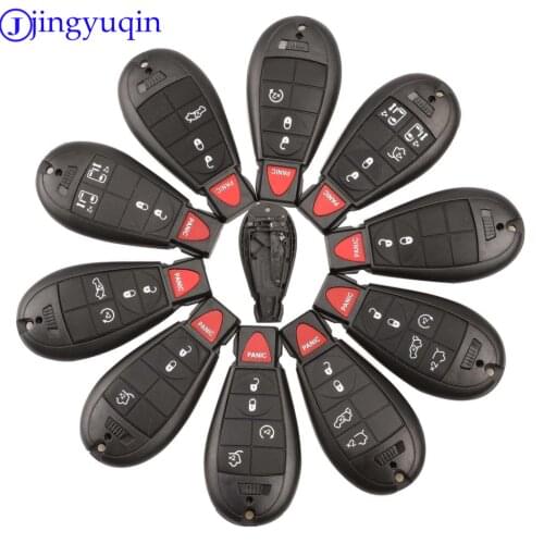 Jingyuqin 10ps With Blade 3 4 5 6 7 Buttons Remote Smart Key Shell For Chrysler Jeep Grand Cherokee 2008 - 2015 Fob Smart Key