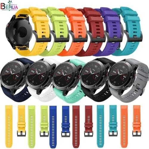 22mm Watchband silicone Strap for Garmin Fenix 6 / Fenix 5 / Fenix 6 Pro / Smart Watch bands Quick Release Easyfit Wrist Strap