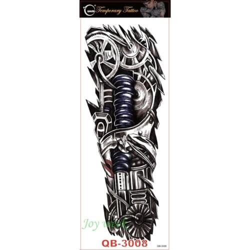 Waterproof Temporary Tattoo Sticker large size robot full arm tatto flash tatoo fake tattoos sleeve for men women male