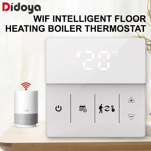 Tuya WiFi Smart Thermostat Temperature Controller For Electric Floor Heating 16A Touch Control Compatible With Google/ Alexal