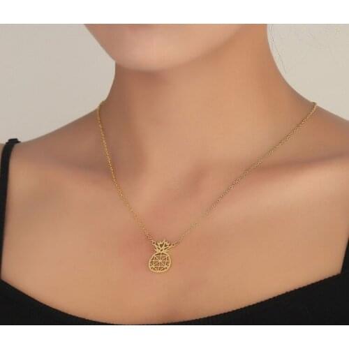 Cutout Pineapple Pendant Necklaces for Girls Kids Tropical Fruit Choker Cute Daily Wear Jewelry Gift Trendy Collier