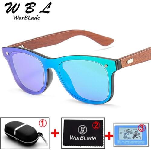 WarBLade High Quality Wood Glasses Black Walnut Sunglasses Female Male Sunglasses Rimless for Men glasses with box