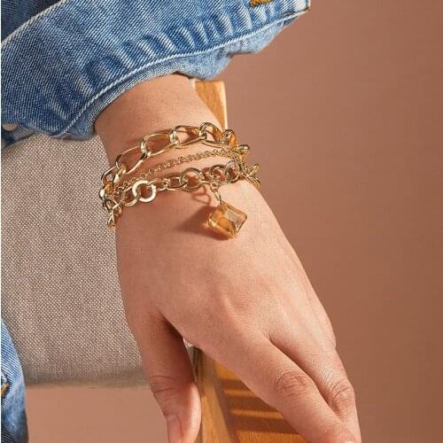 YADA Gifts Hot Gold Color Multilayer Crystal Bracelets&Bangles For Women Charm Bohemian Jewelry Accessories Bracelet BT210037