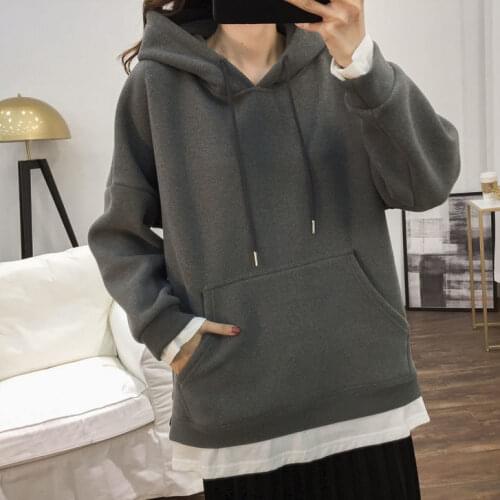 Women Casual Sweatshirts Warm Velvet Long Sleeve Oversize Hoodies Tops 2019 Autumn Winter Pullover Tops Hoodie Sudaderas Bts