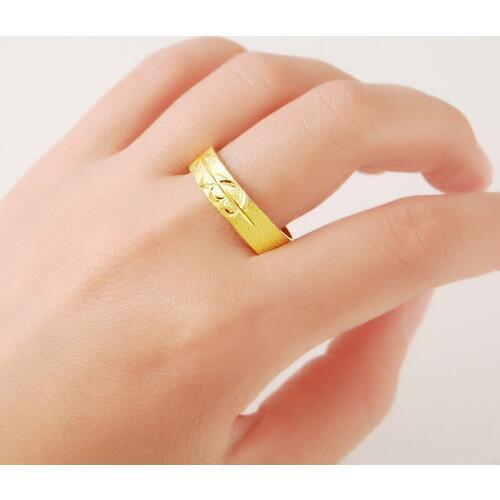 New Brand 24k Gold Plating Accessory Classic Romantic Yellow Gold Color Rings for Women Fashion Jewelry Wholesale Size 7/8/9/10