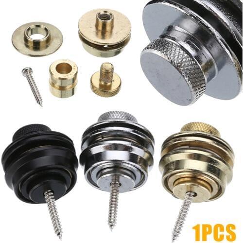 1pc Skidproof Chrome Plated Flat Head Guitar Strap Lock For Electric Guitar Bass Round Strap Locks Black/Silver/Gold