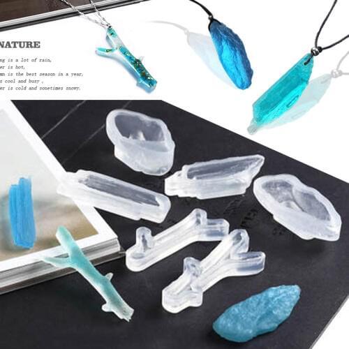 1PC Stone and Branch Pendant DIY Silicone Mold Dried Flower Jewelry Accessories Tools Equipments Resin Molds