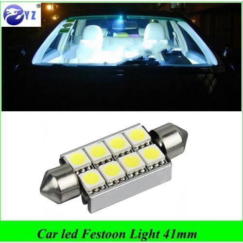 100pcs car styling 41mm C5W C10W canbus no error Festoon 8 led 5050 smd Car Reading Lights error free Auto housing Interior lamp