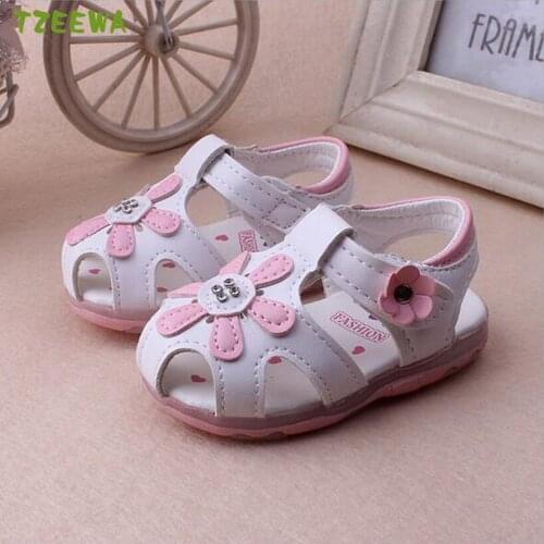 2021 Children Shoes Summer baby Sandals For Girls Floral LED Light Sandales Fille Princess Baby Shoes Toddler Kids Sandals