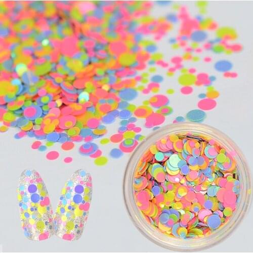 Heart Butterfly Dot Hexagon Neon Phosphor Nail Sequin Holographic Fluorescent 3D Nails Glitter Flakies Paillette Decorations