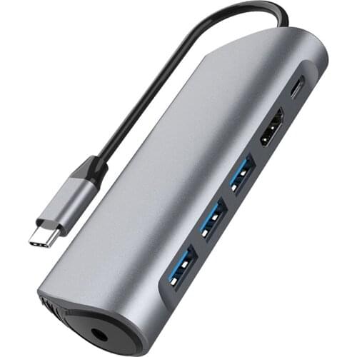 6 In 1 HUB With 4K HDMI PD Charging Audio Port USB 3.0 Ports For Pro Samsung Galaxy And Other USB Type-C Devices