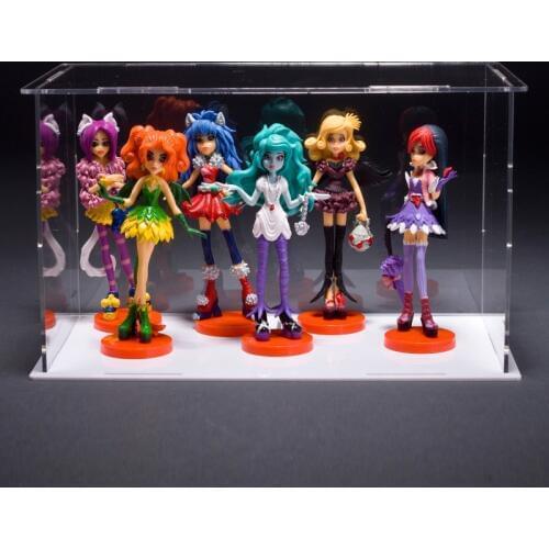 6 pcs/set High Quality Anime Monster doll Wizard PVC Action Figures Fashion Dressed Model Toys For Children Gift