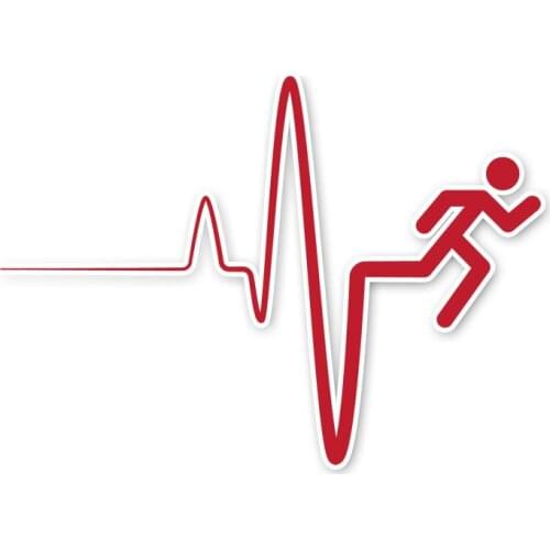 Heart Beat Line Running Car Sticker Waterproof Decal Laptop Suitcase Truck Motorcycle Auto Accessories PVC,14cm*10cm