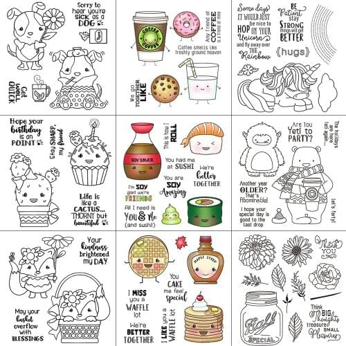 AZSG Delicious Cookies/Cake/Sushi/Coffee Clear Stamps For DIY Scrapbooking/Card Making/Album Decorative Silicone Stamp Crafts