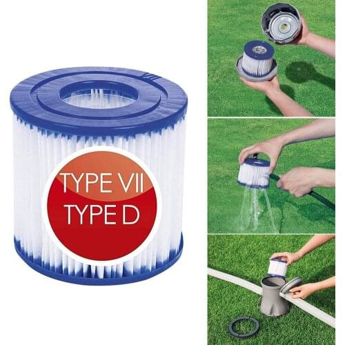 Pool Filter For Bestway Vii /Intex D Model Inflatable Durable Swimming Pool Filter Replacement Filter Cartridge Pool Spare Parts