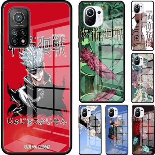 Jujutsu Kaisen Tempered Glass Phone Case For Xiaomi Mi 11 Ultra Poco X3 NFC 10T Pro Note 10 Lite 5G 9T M2 F2 11i Cover