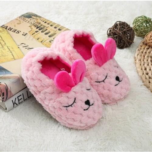 Childrens Cotton Slippers Warm Slippers Non-Slip Home Corn Velvet Rabbit Cotton Slippers Mens House Shoes Mens Slippers Indoor