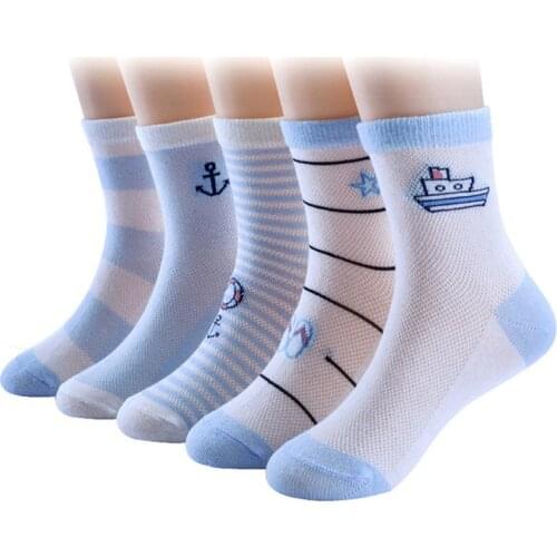 Spring Summer Kids Socks Cotton mesh breathable Children Socks 1-12 Year Boys Girls Socks 5 pairs / lot