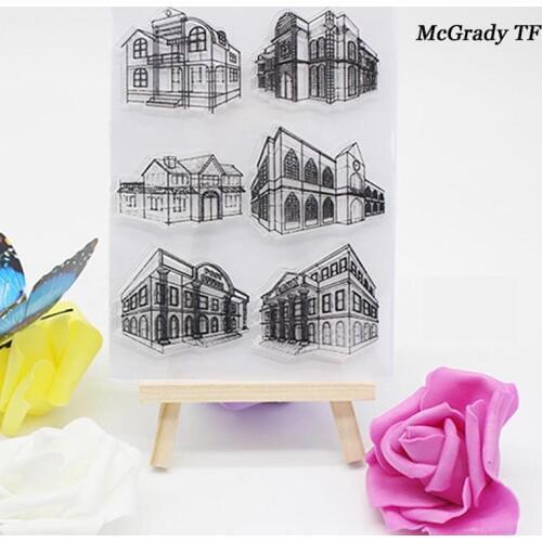 House Design Clear Stamps Silicone Clear Transparent Stamps For DIY Scrapbook Greeting Cards Decorative Stamp Sheet