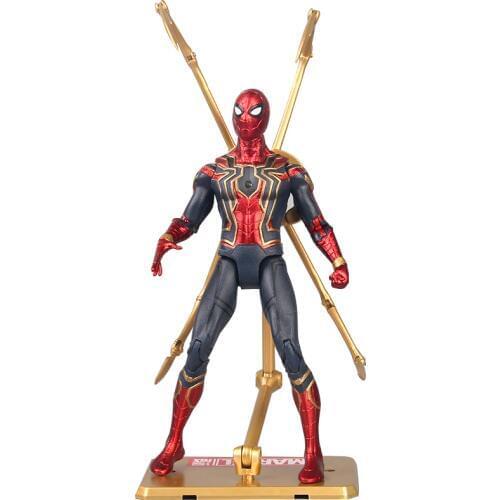 Hot Movie Marvel Model Toys Avengers Infinity War Iron Spider Spiderman PVC Action Figure For Kids With Led Light 17CM 30CM