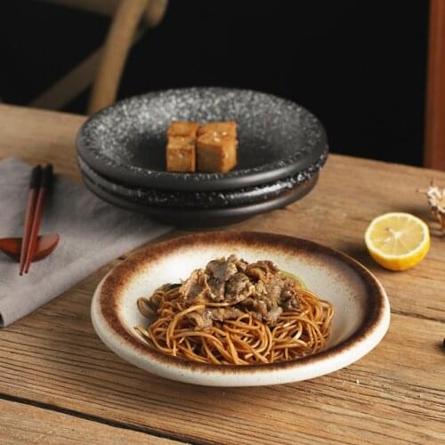 Deep plate, deepening and upgrading creative round fried rice plate restaurant. Japanese ceramic soup plate