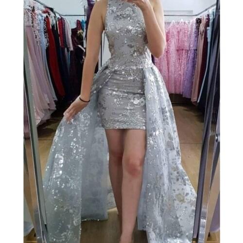 Prom Cocktail Homecoming Evening Dresses 2020 Womans Party Night Celebrity Formal Dresses Plus Size Short Dubai Arabic Dress