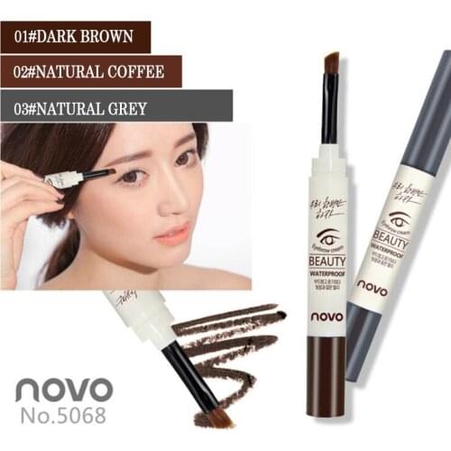 NOVO 3-color Long-lasting Styling Eyebrow Cream Waterproof Sweat-proof Non-smoothing Eye Brow Cream Makeup Dye Cream With Brush