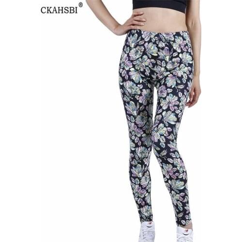 CKAHSBI Women Leggings Fitness Female Workout Ladies High Waist Sports Push Up Ankle-Length Polyester Knitted Quick Dry Pants