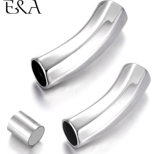 Stainless Steel Magnetic Clasp Curved Screwy Tube Hole 8mm Leather Cord Clasp Magnet Buckle Jewelry Making DIY Bracelet Supplies
